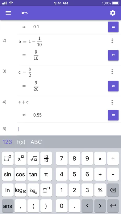 GeoGebra Scientific Calculator Screenshots