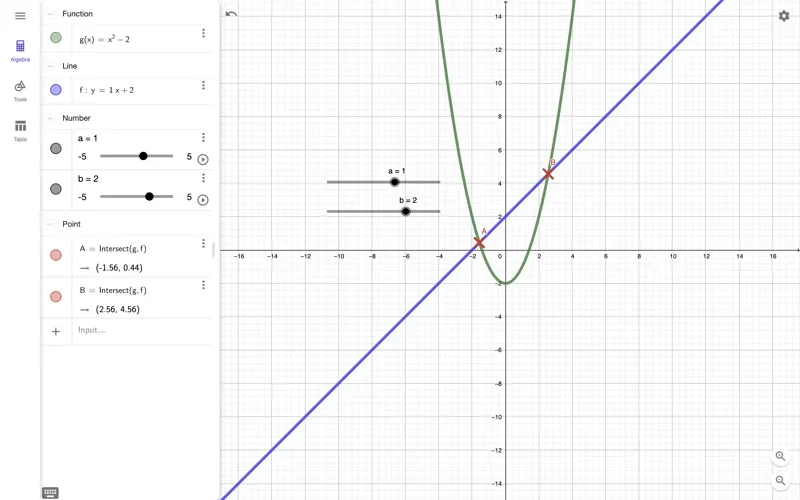 Zrzuty ekranu GeoGebra Graphing Calculator