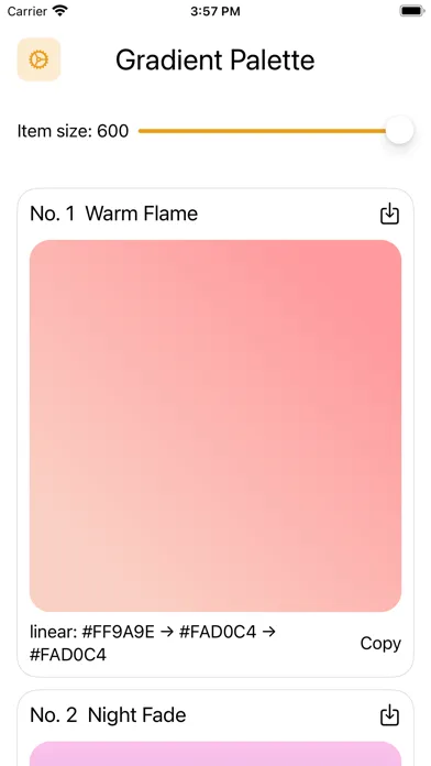 Capturas de tela do Gradient Palette
