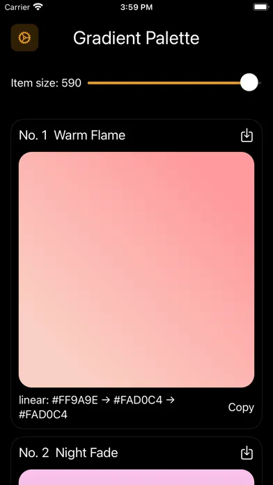 Capturas de tela do Gradient Palette