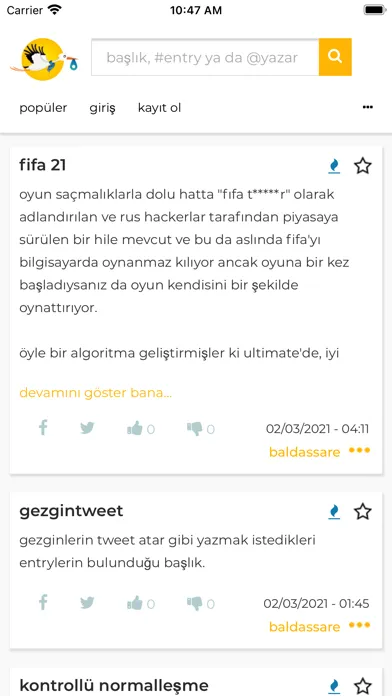 Скриншоты Gezgin Sözlük