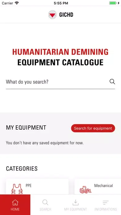 Capturas de tela do Demining Equipment Catalogue