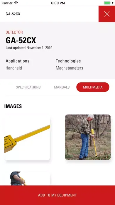 Capturas de tela do Demining Equipment Catalogue