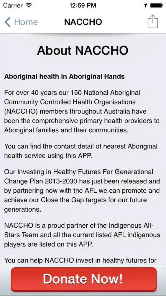 NACCHO : Aboriginal health in Aboriginal hands : Help, inform, connect, engage, share, contact, support or donate স্ক্রিনশট