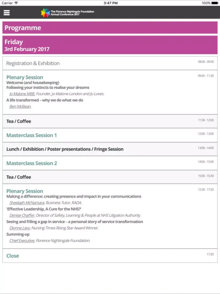 تصاویر FNF Annual Conference App 2017 iPad 