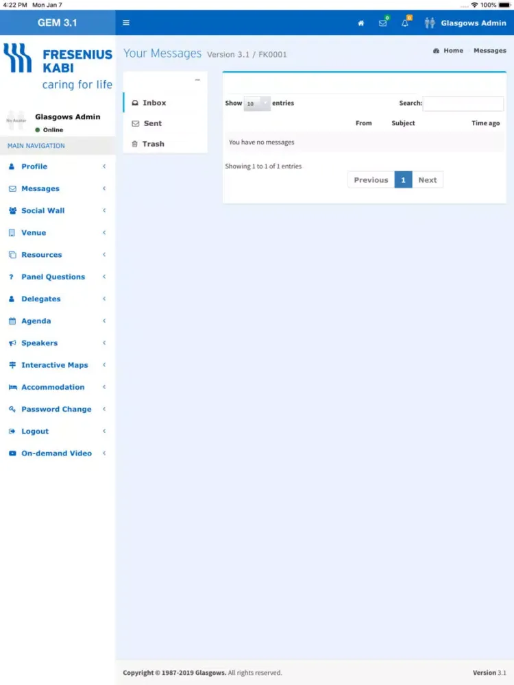Ảnh chụp màn hình của Fresenius Kabi Events App iPad 