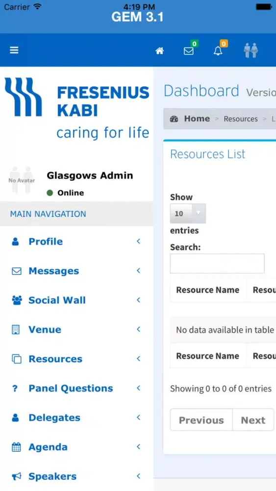 Ảnh chụp màn hình của Fresenius Kabi Events App