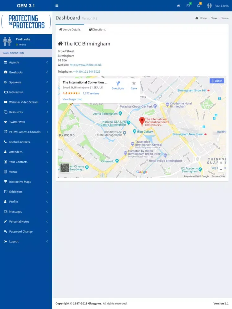 Tangkapan skrin Polfed Conference 2018 App iPad 