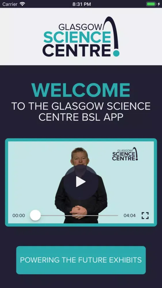Screenshot di Glasgow Science Centre BSL App