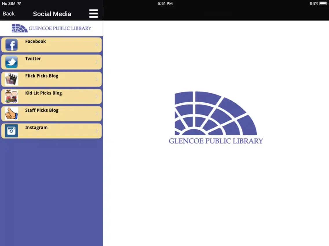 Glencoe Public Library iPad  スクリーンショット