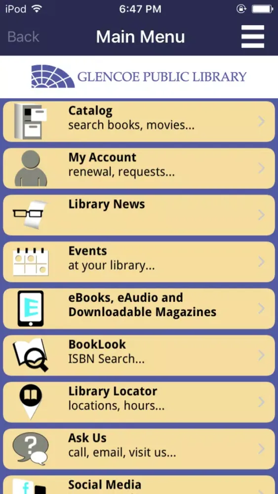 Glencoe Public Library スクリーンショット
