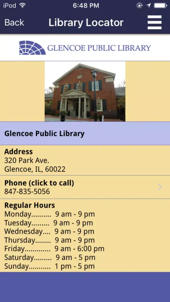 Glencoe Public Library スクリーンショット