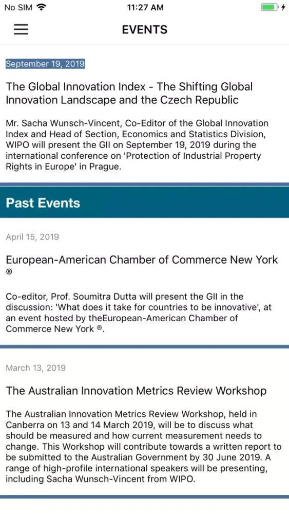 Capturas de pantalla de Global Innovation Index