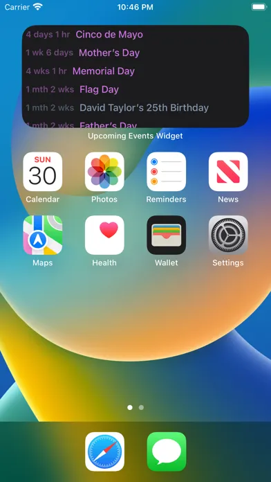 Upcoming Events Widget स्क्रीनशॉट