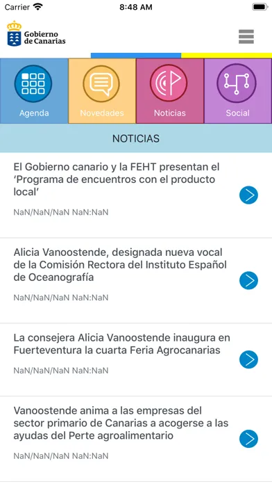 Capturas de tela do App AgriGobCan