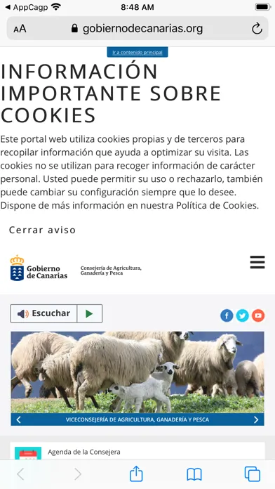 Capturas de tela do App AgriGobCan