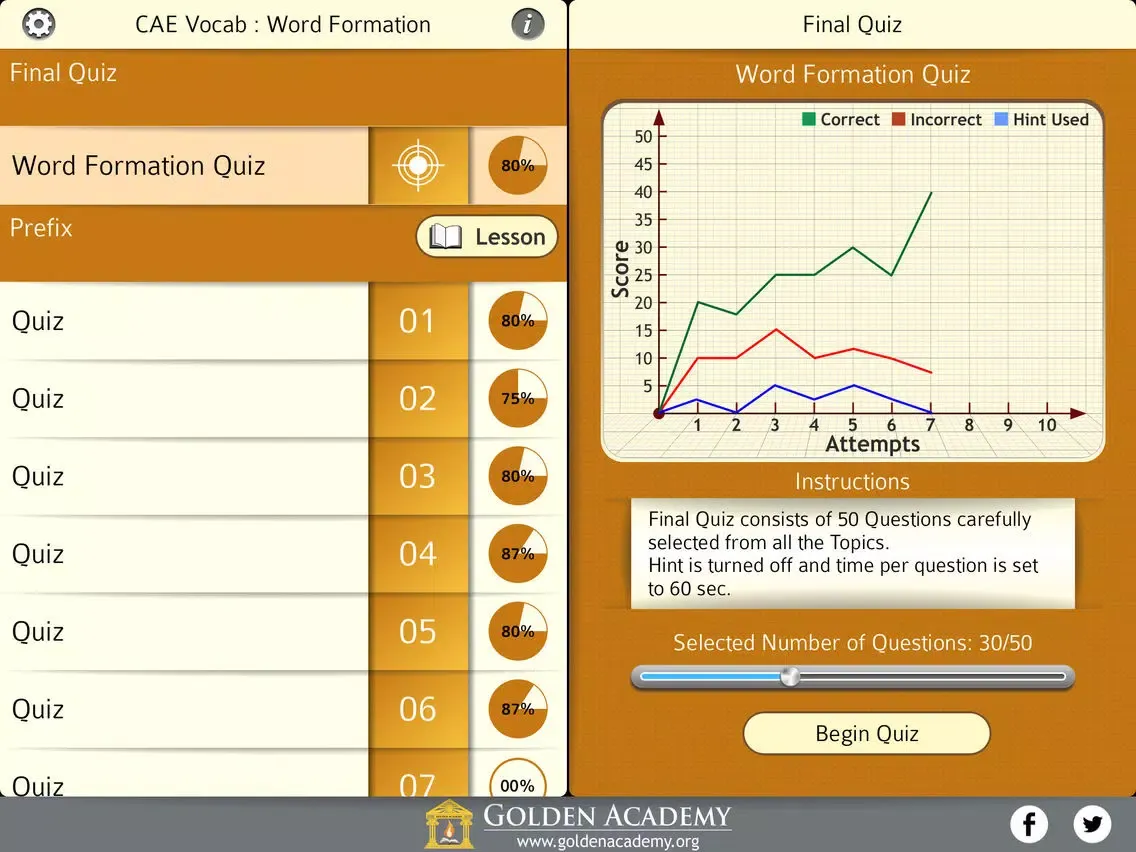 Tangkapan layar English Certified : CAE Vocabulary - Word Formation iPad 