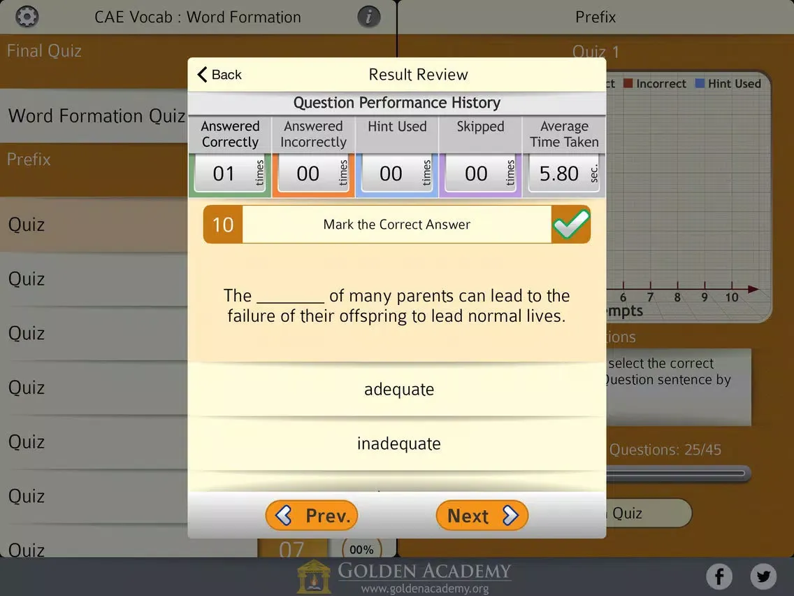 Tangkapan layar English Certified : CAE Vocabulary - Word Formation iPad 