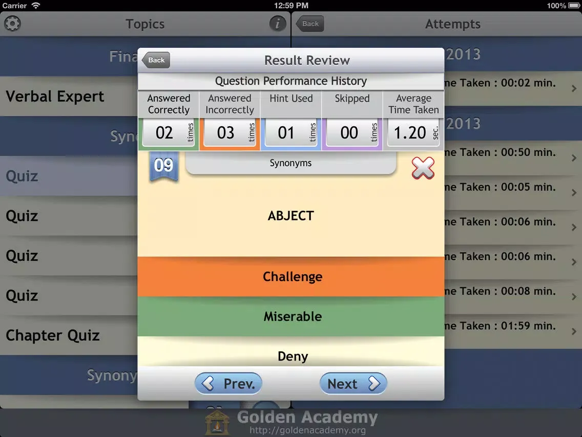 Zrzuty ekranu Verbal Expert : Synonyms and Antonyms FREE iPad 