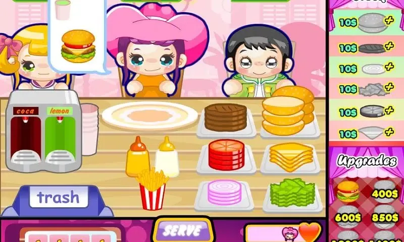 Tangkapan layar Cute Burgers Hungry Customers