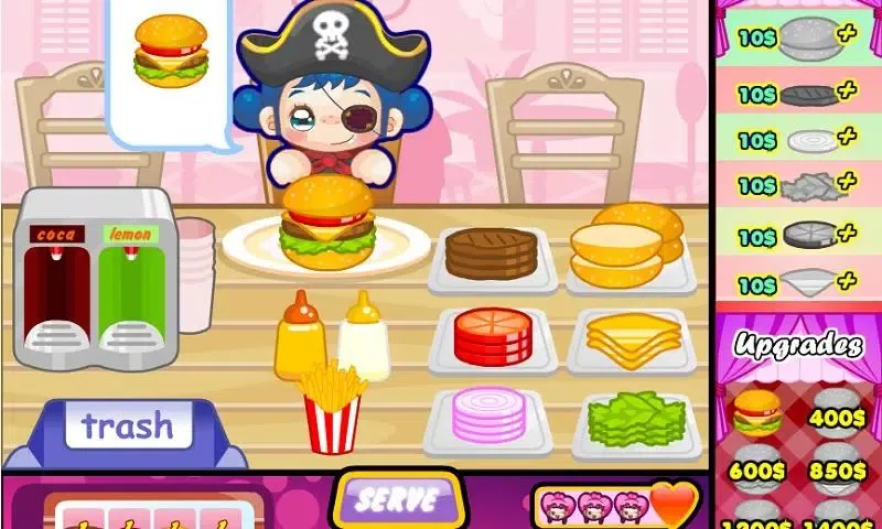 Tangkapan layar Cute Burgers Hungry Customers