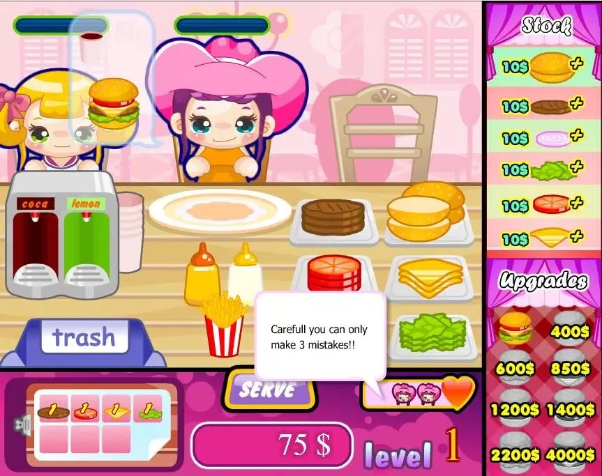 Tangkapan layar Cute Burgers Hungry Customers