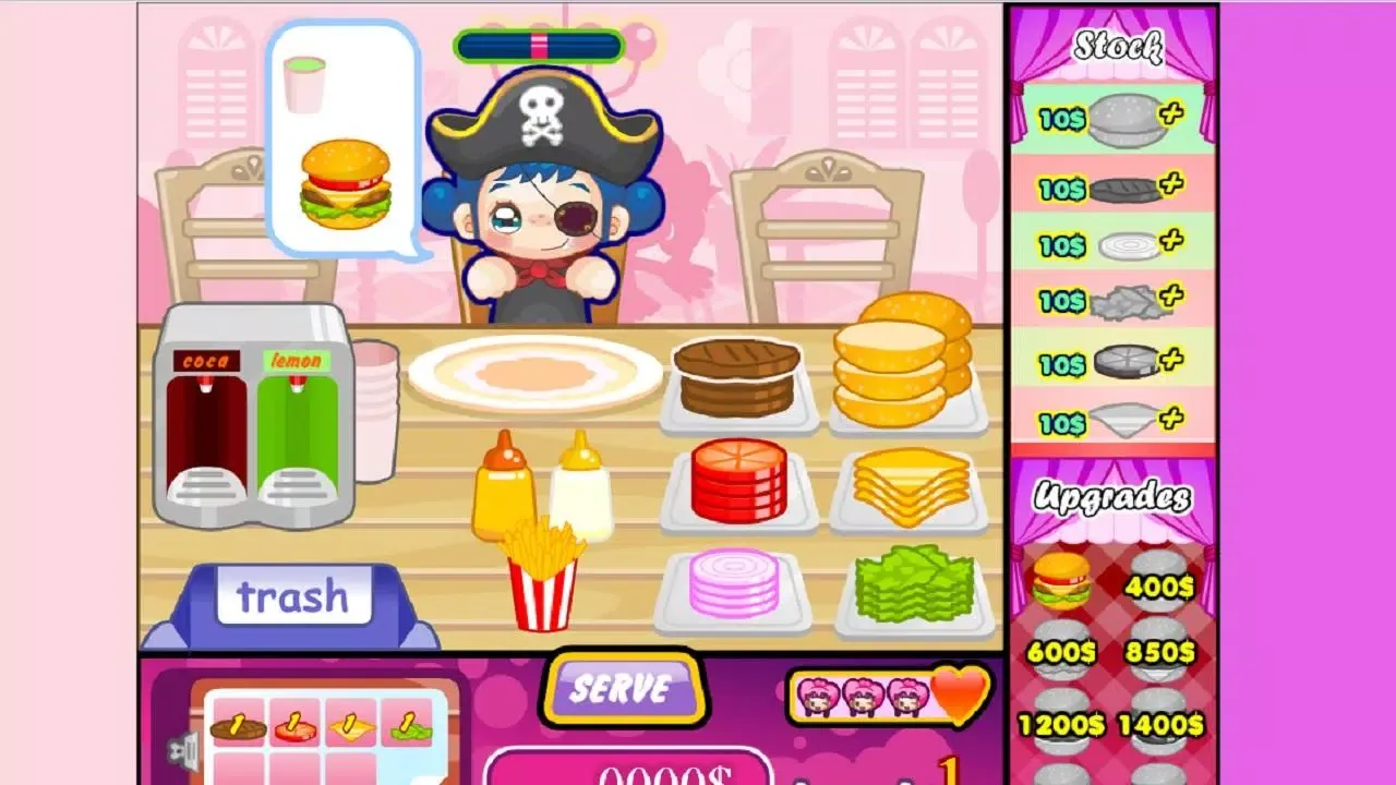 Tangkapan layar Cute Burgers Hungry Customers