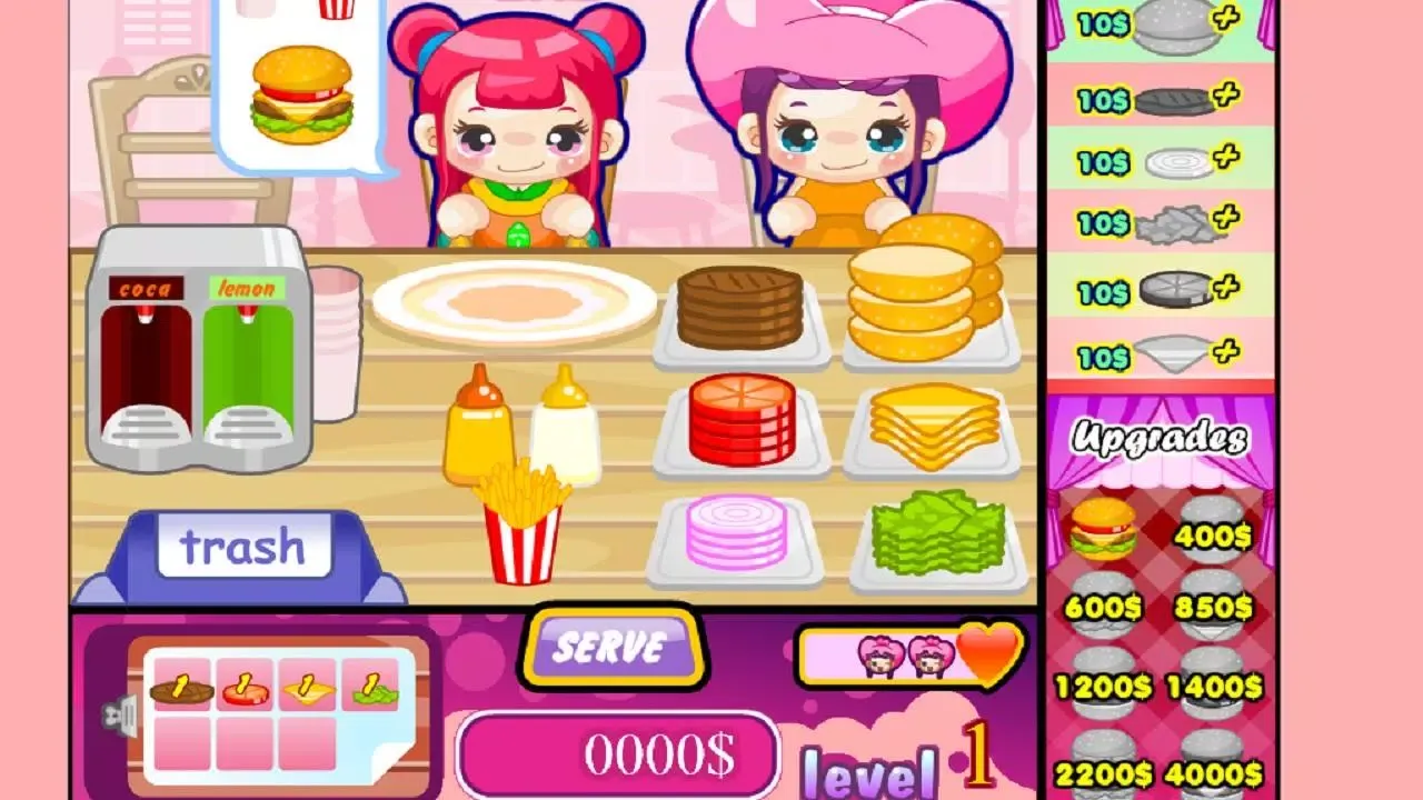 Tangkapan layar Cute Burgers Hungry Customers