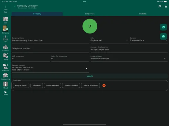 GrowERP Admin open source iPad  Screenshots