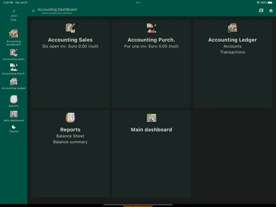 GrowERP Admin open source iPad  Screenshots