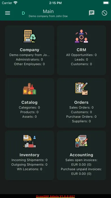 GrowERP Admin open source Screenshots