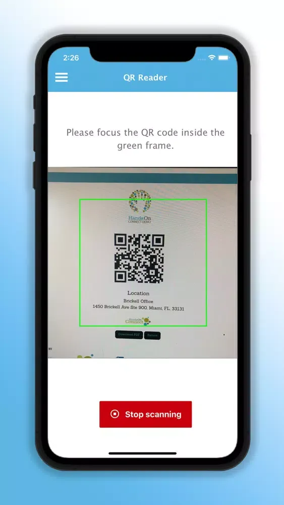 Screenshot di HandsOn Connect Quick Check-In