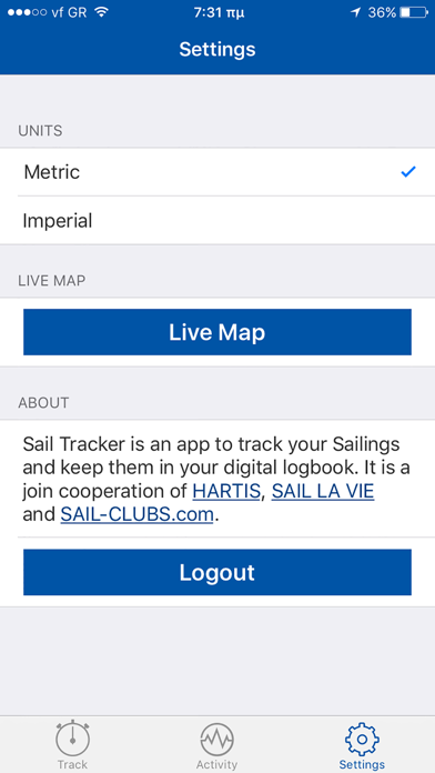Captures d'écran de Sail-Tracker