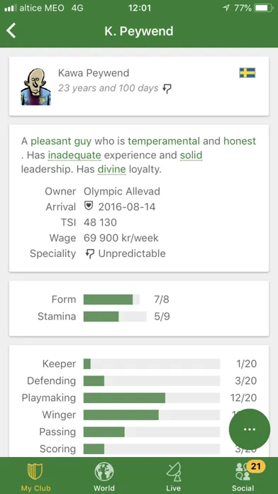 Tangkapan skrin Hattrick Football Manager Game