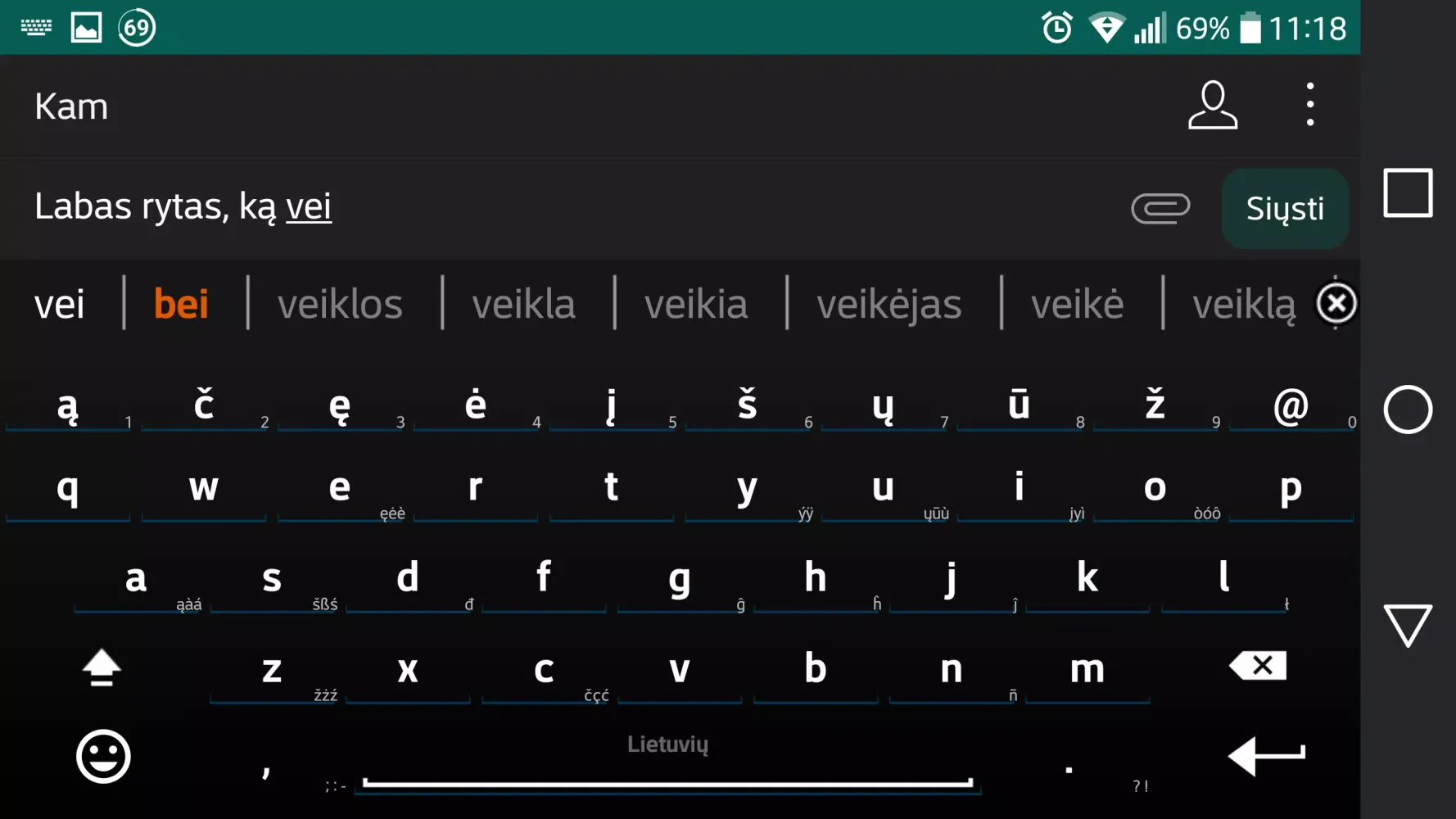 Capturas de pantalla de Lithuanian for AnySoftKeyboard