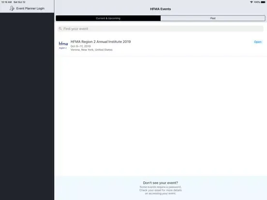 Screenshot di HFMA Events iPad 