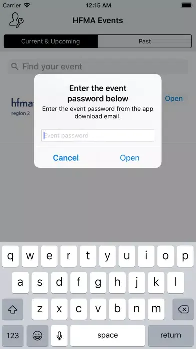 Screenshot di HFMA Events