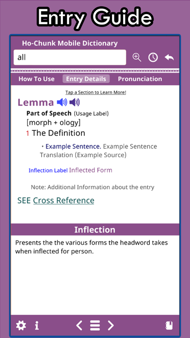 Tangkapan layar Ho-Chunk Dictionary