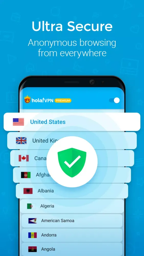 ภาพหน้าจอของ HolaVPN PLUS