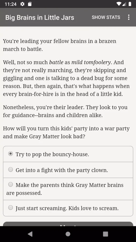 Capturas de tela do Big Brains in Little Jars