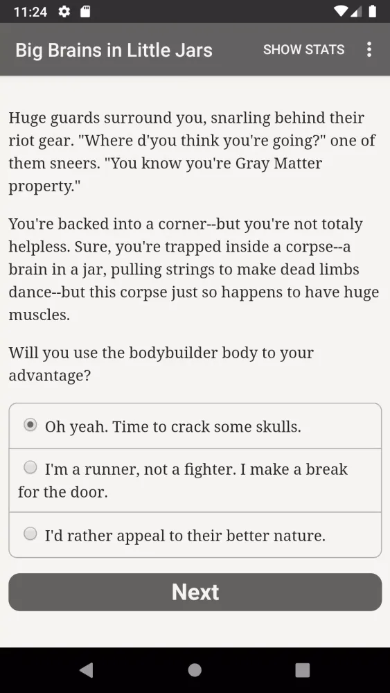 Capturas de tela do Big Brains in Little Jars