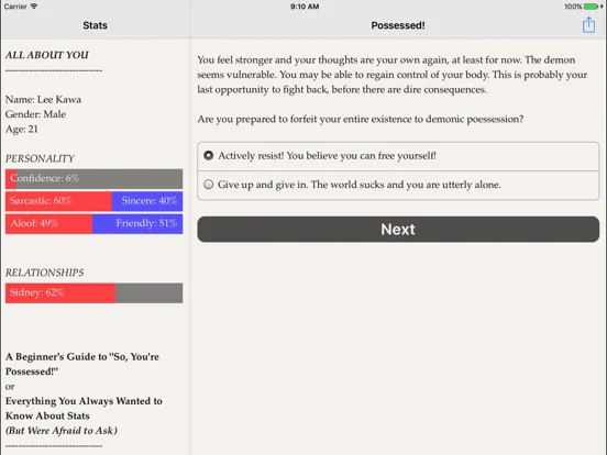 So, You're Possessed! iPad  Screenshots