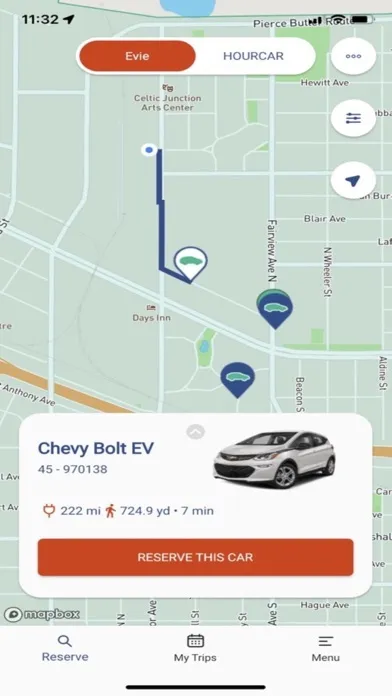 Screenshot di Evie Carshare