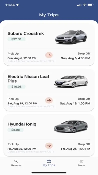 Screenshot di Evie Carshare