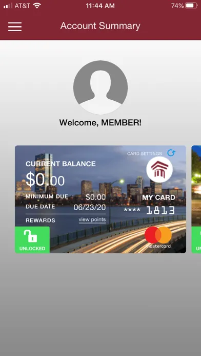 Harvard FCU Cards 스크린샷