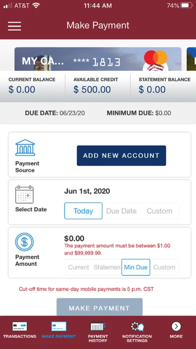 Harvard FCU Cards 스크린샷