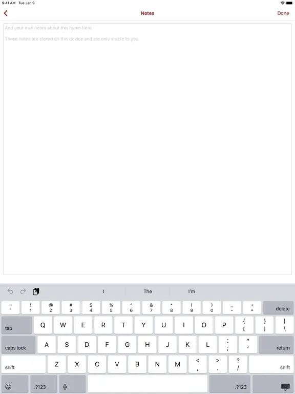 Tangkapan layar Glory to God Ecumenical Hymnal iPad 