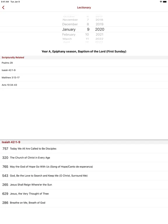 Tangkapan layar Glory to God Ecumenical Hymnal iPad 