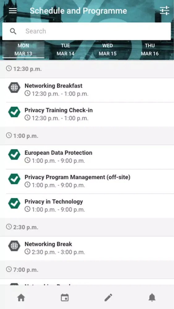 Ảnh chụp màn hình của IAPP Events