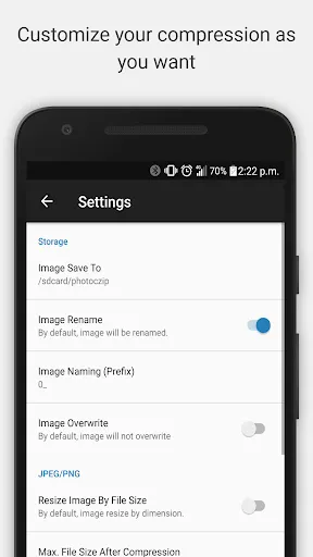 Photoczip - compress resize Screenshots